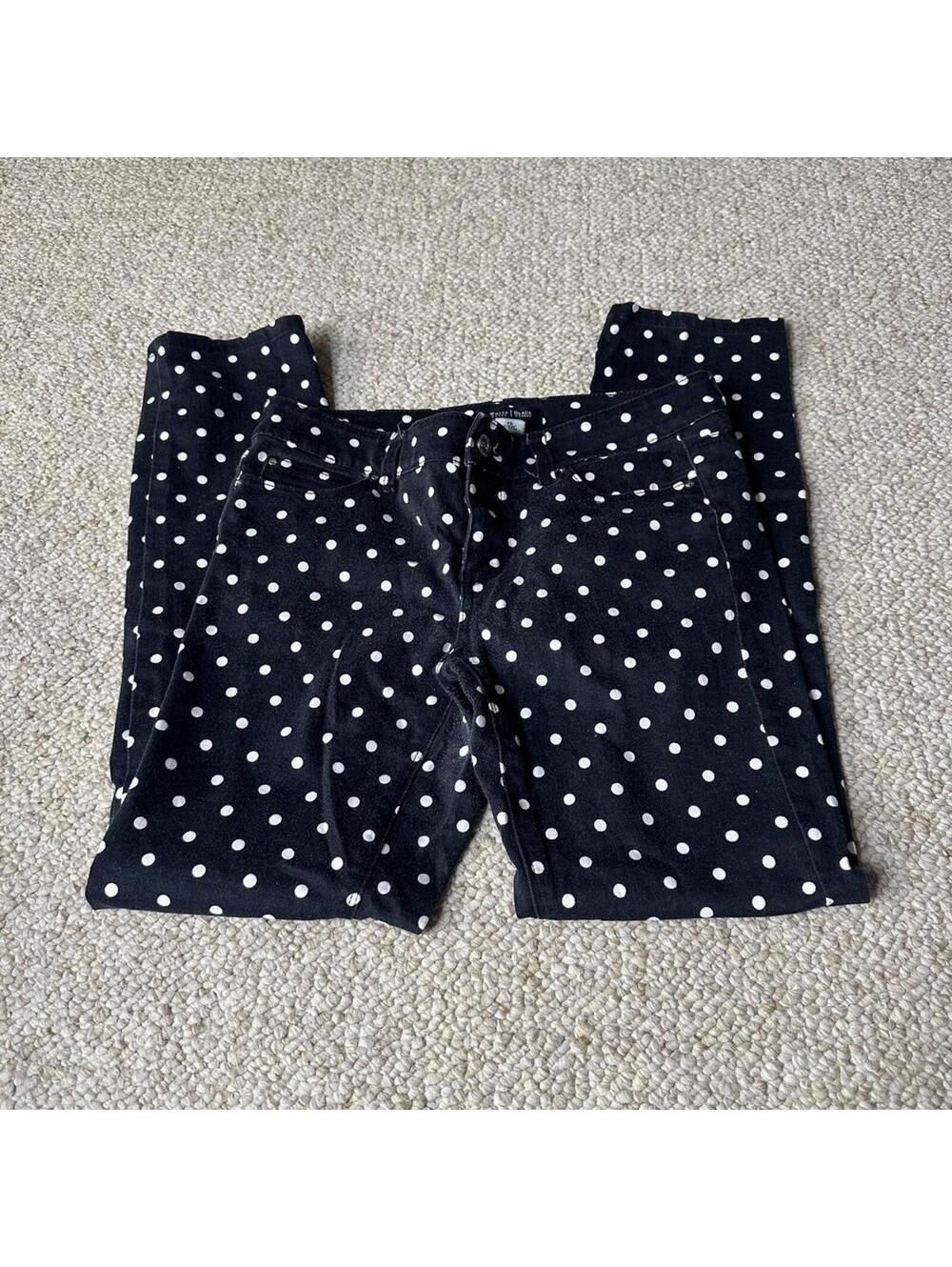 White House Black Market black & white polka dot jeans